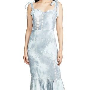 English Factory Tie Dye Tie Strap Midi Dress